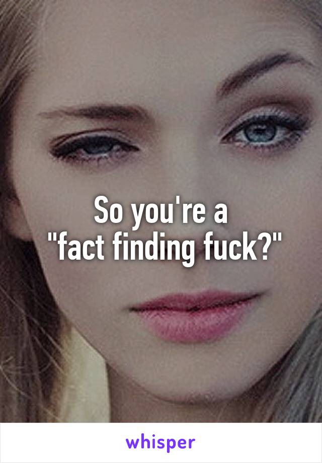 So you're a
 "fact finding fuck?"