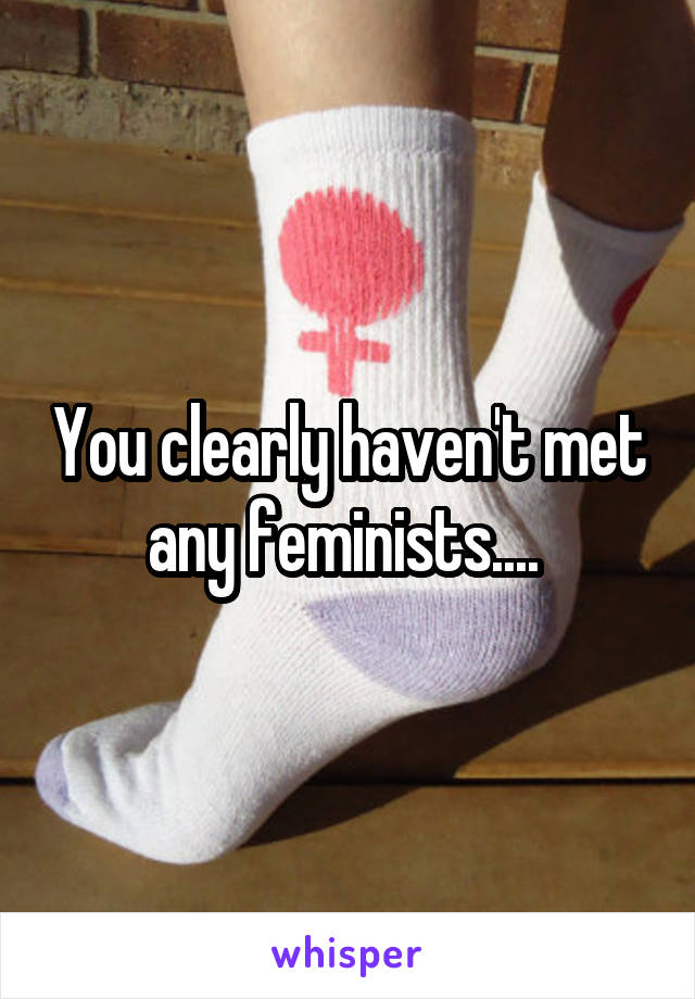 You clearly haven't met any feminists.... 