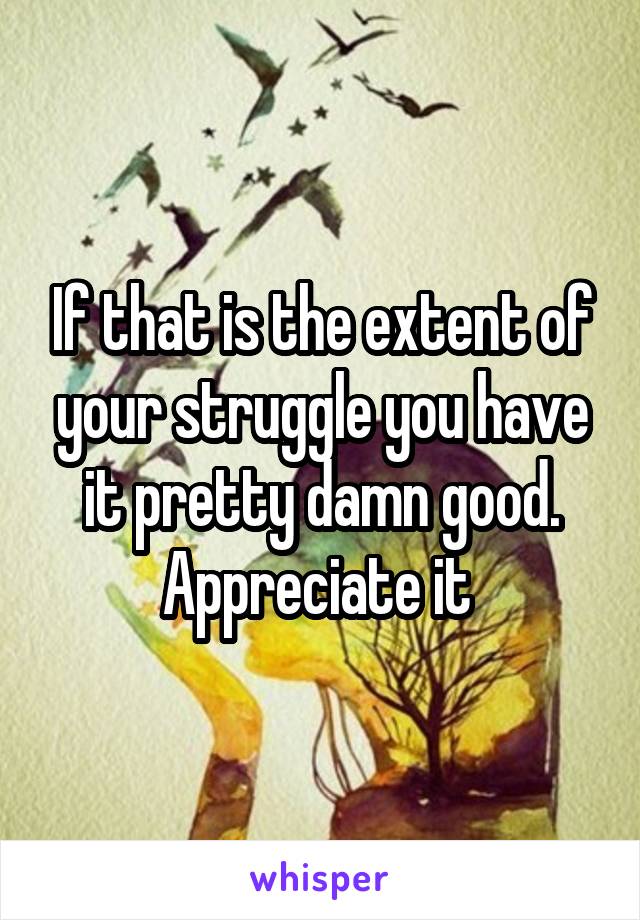 If that is the extent of your struggle you have it pretty damn good. Appreciate it 