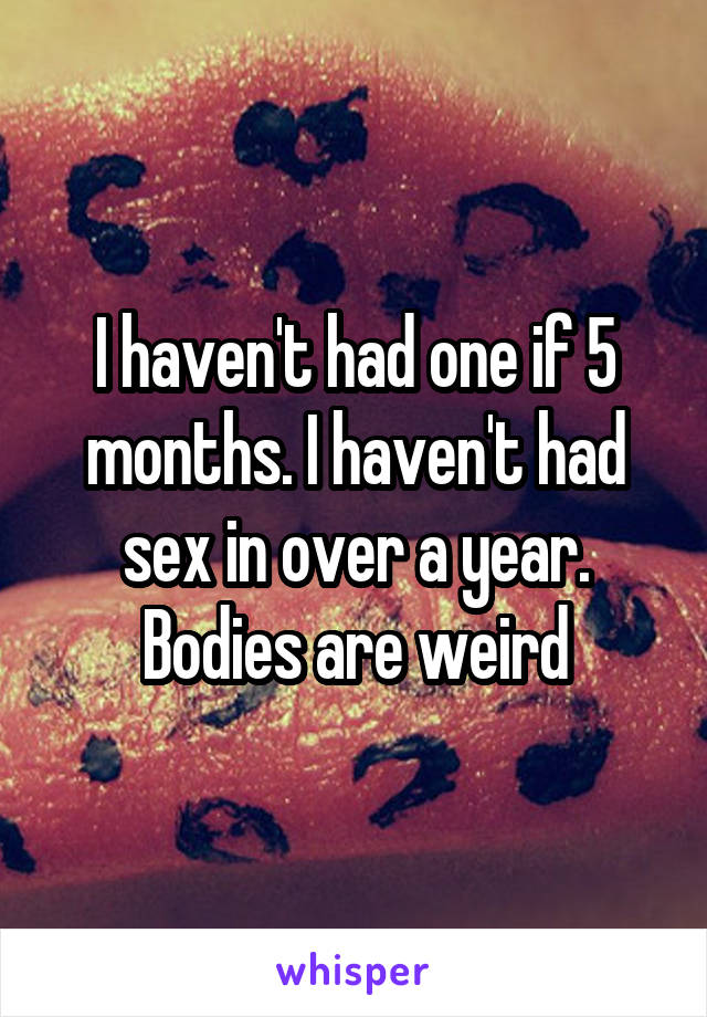 I haven't had one if 5 months. I haven't had sex in over a year. Bodies are weird