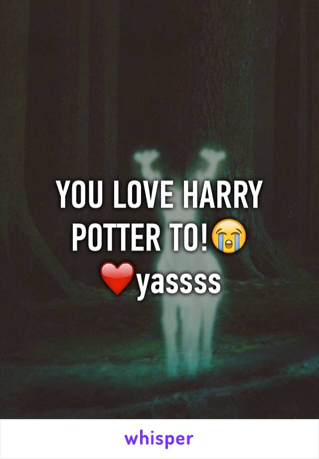 YOU LOVE HARRY POTTER TO!😭❤️yassss