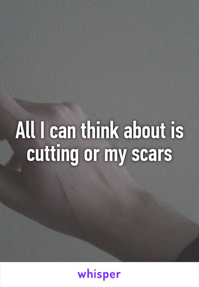 All I can think about is cutting or my scars