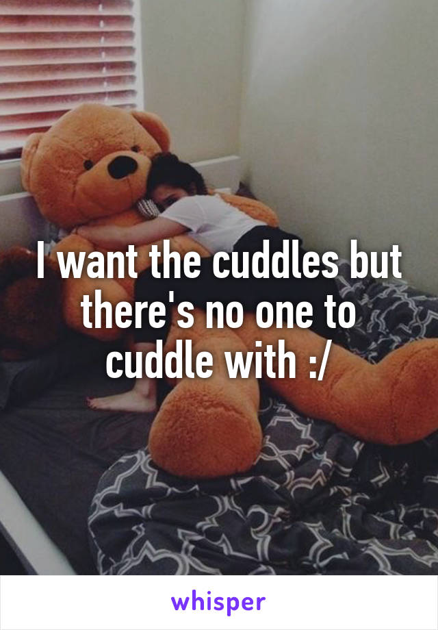 I want the cuddles but there's no one to cuddle with :/