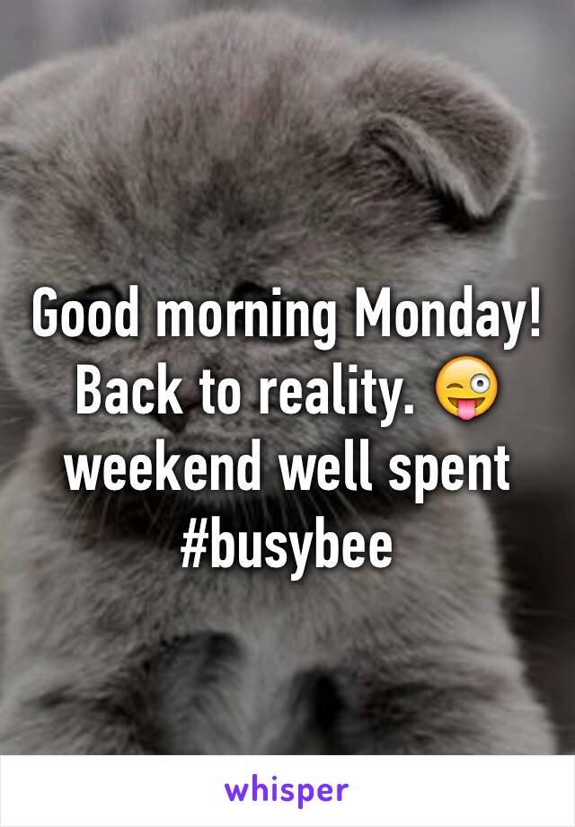 Good morning Monday! Back to reality. 😜 weekend well spent #busybee