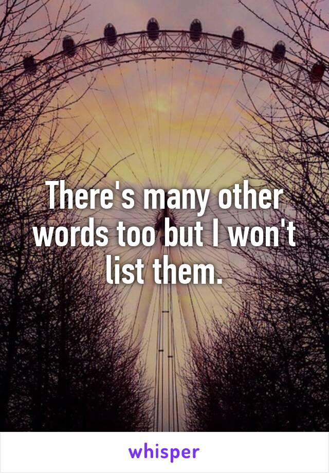 There's many other words too but I won't list them.