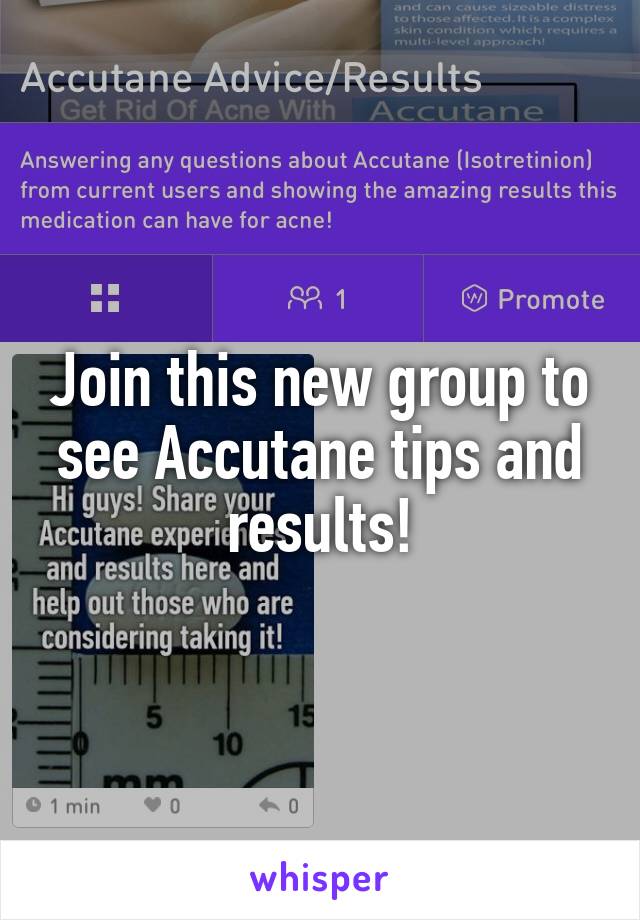 Join this new group to see Accutane tips and results!