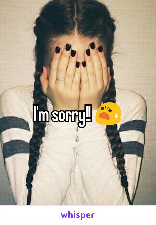 I'm sorry!! 😧