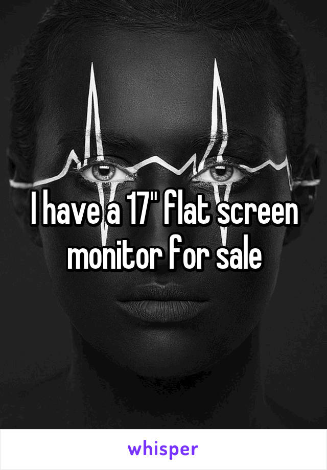 I have a 17" flat screen monitor for sale