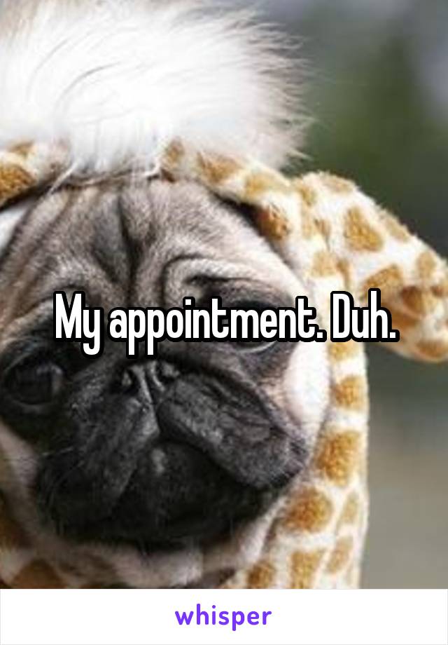 My appointment. Duh.