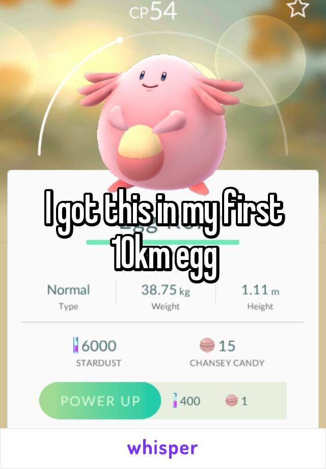 I got this in my first 10km egg