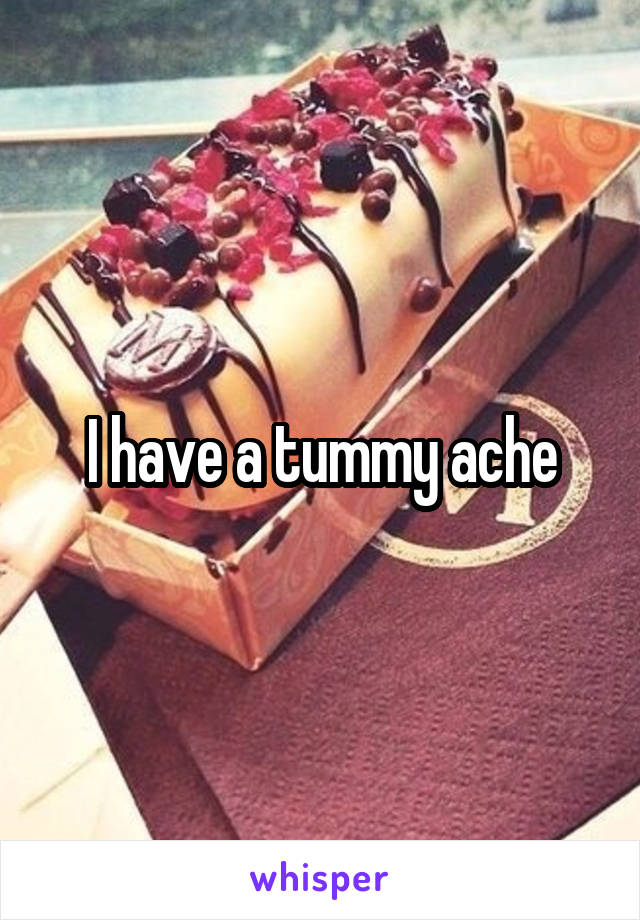 I have a tummy ache