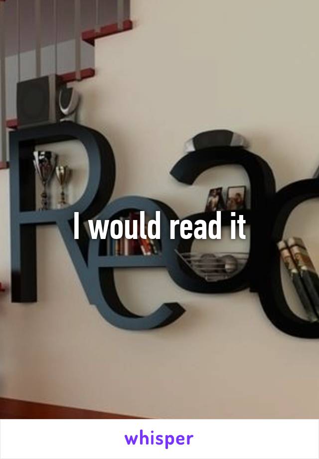I would read it