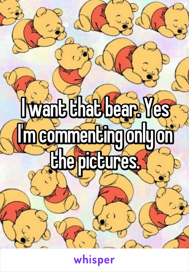 I want that bear. Yes I'm commenting only on the pictures.