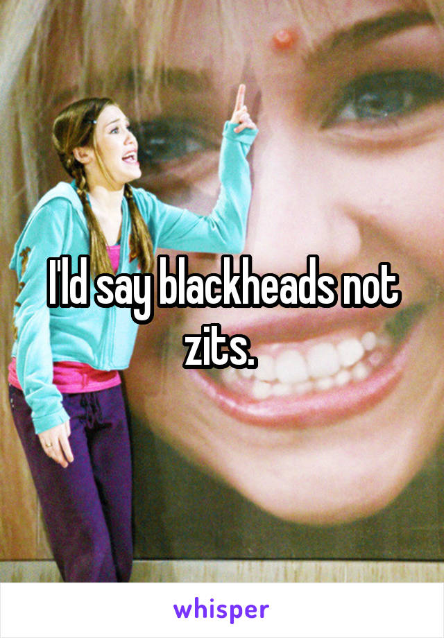 I'ld say blackheads not zits. 