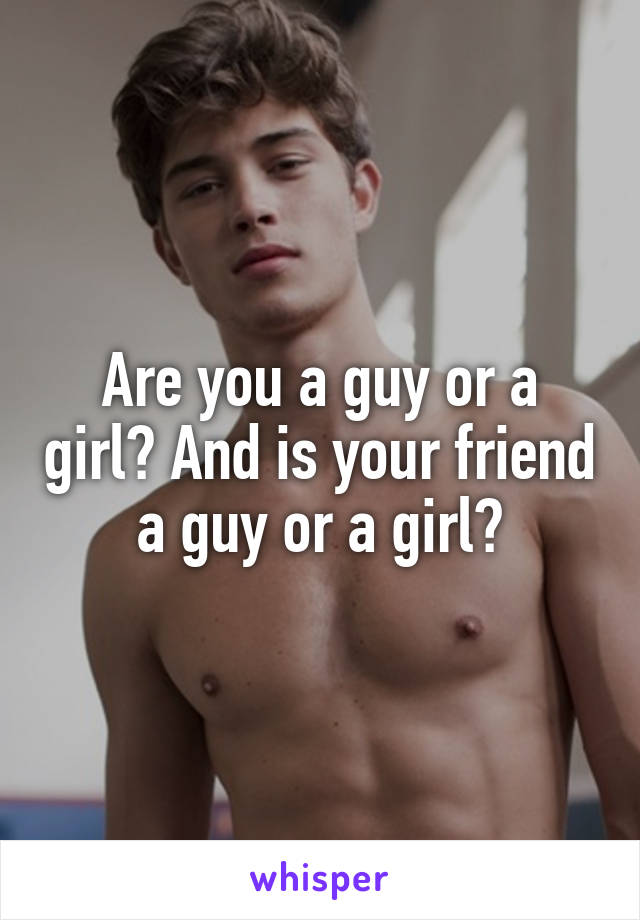 Are you a guy or a girl? And is your friend a guy or a girl?