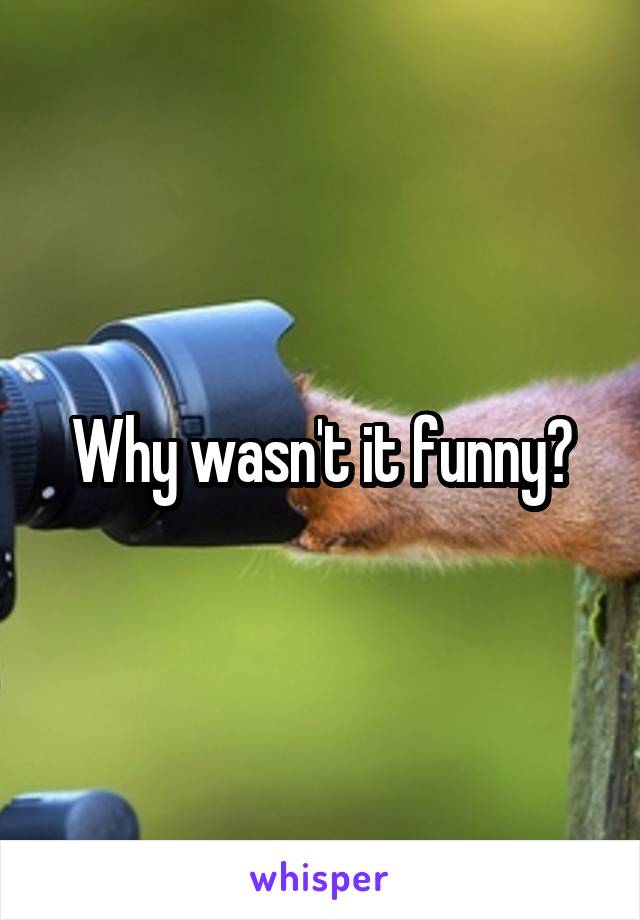 Why wasn't it funny?