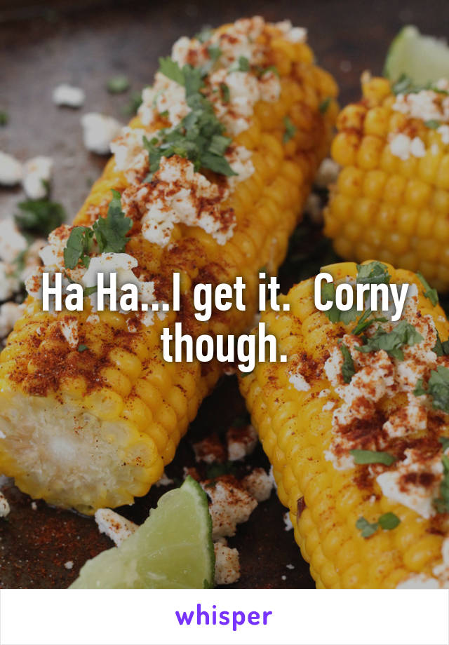 Ha Ha...I get it.  Corny though.