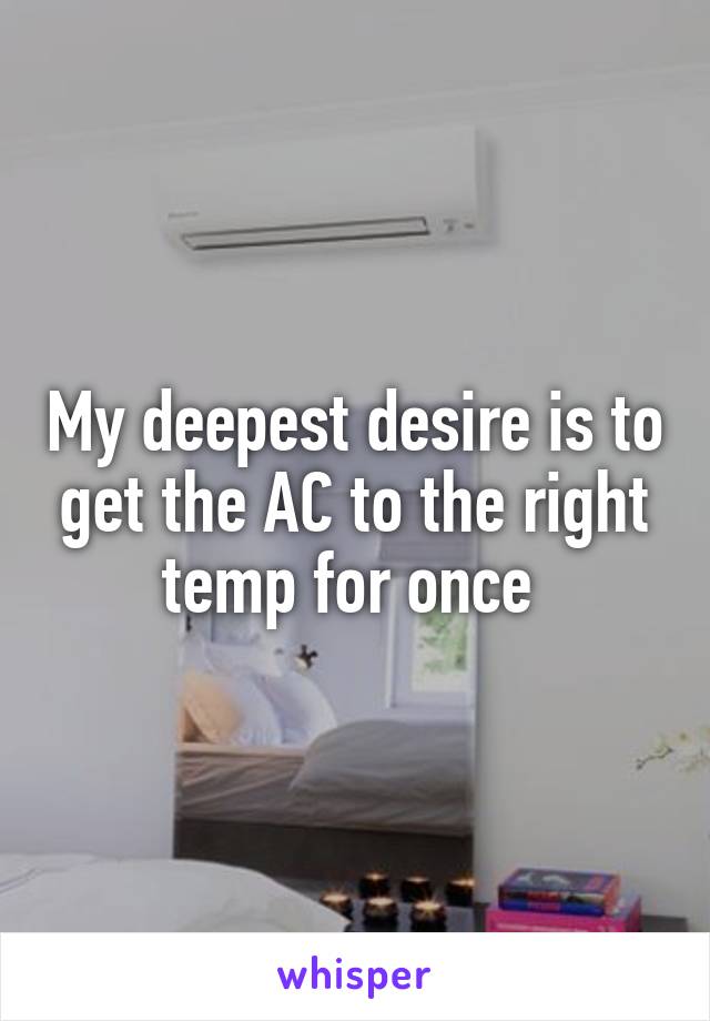 My deepest desire is to get the AC to the right temp for once 