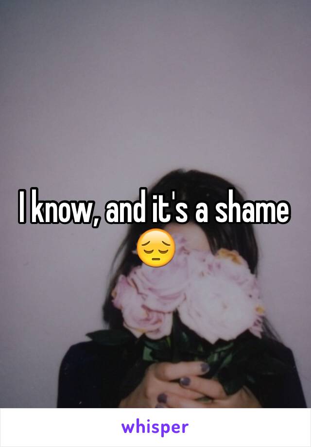 I know, and it's a shame 😔