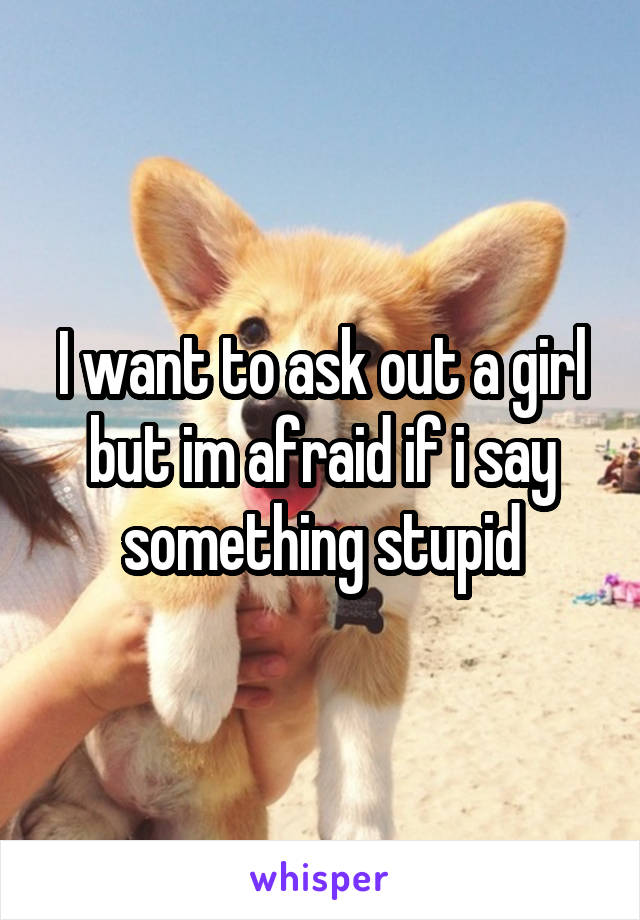 I want to ask out a girl but im afraid if i say something stupid