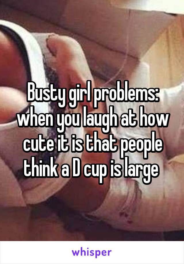 Busty girl problems: when you laugh at how cute it is that people think a D cup is large 