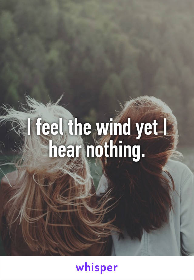 I feel the wind yet I hear nothing.