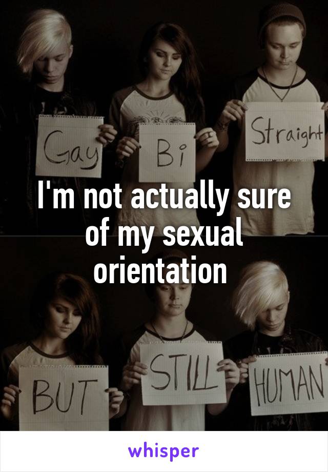 I'm not actually sure of my sexual orientation 