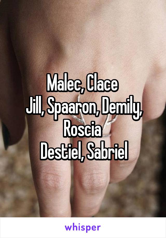 Malec, Clace 
Jill, Spaaron, Demily, Roscia 
Destiel, Sabriel