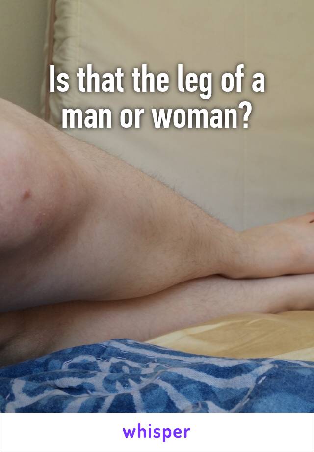 Is that the leg of a man or woman?






