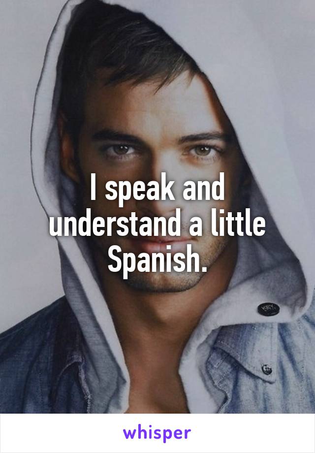 I speak and understand a little Spanish.