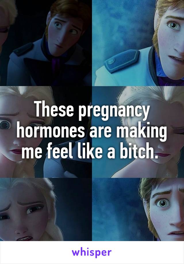 These pregnancy hormones are making me feel like a bitch. 