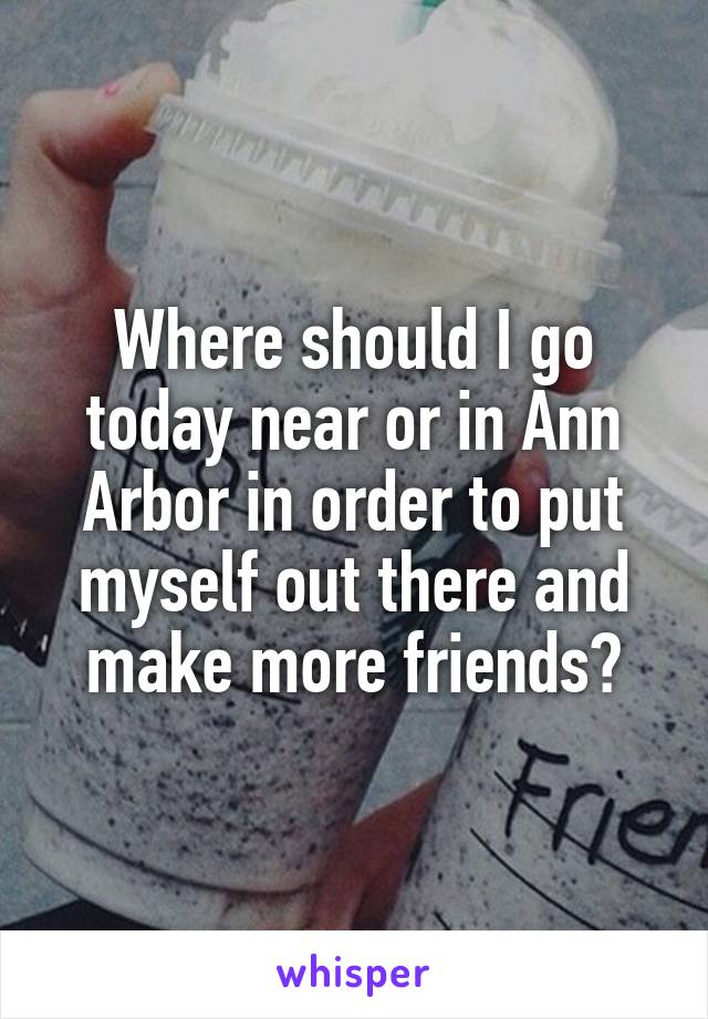 Where should I go today near or in Ann Arbor in order to put myself out there and make more friends?