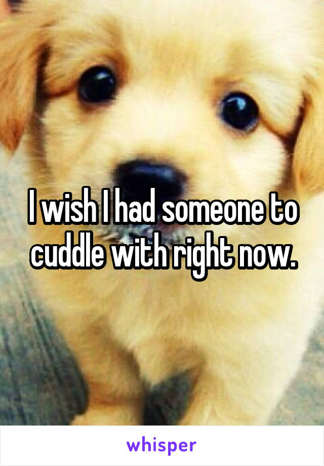 I wish I had someone to cuddle with right now.