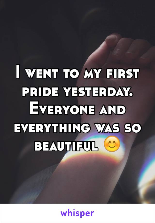 I went to my first pride yesterday.
Everyone and everything was so beautiful 😊