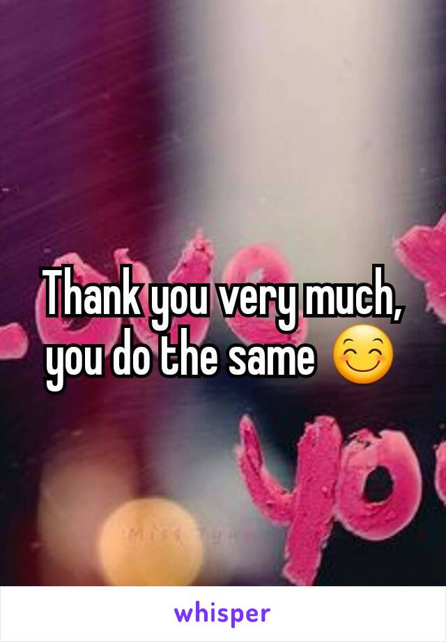 Thank you very much, you do the same 😊