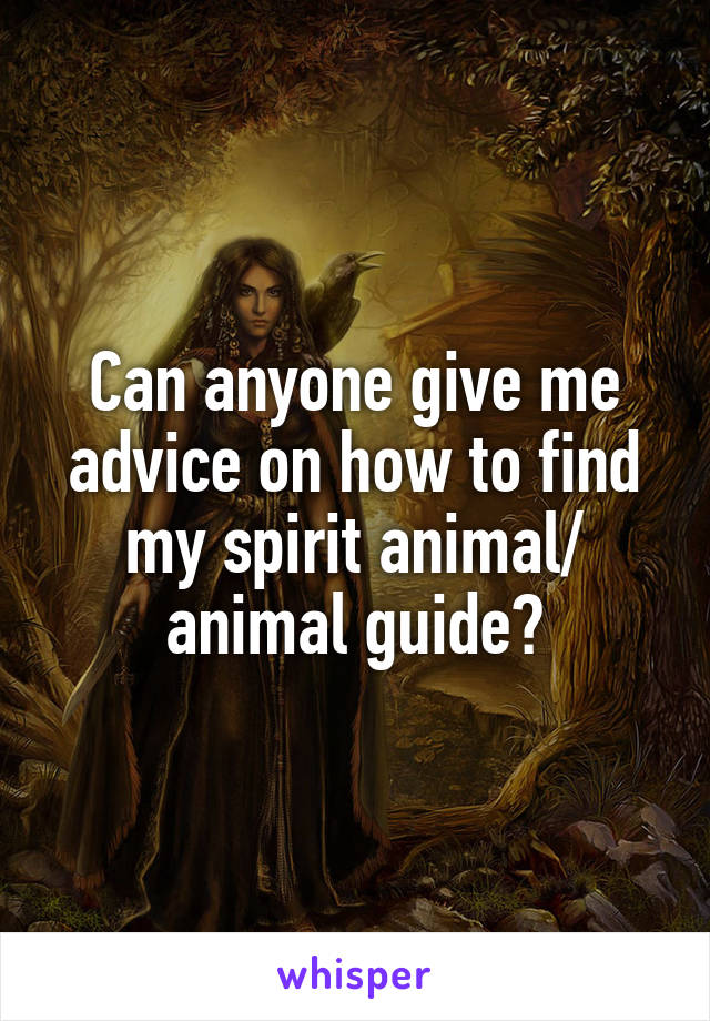 Can anyone give me advice on how to find my spirit animal/ animal guide?