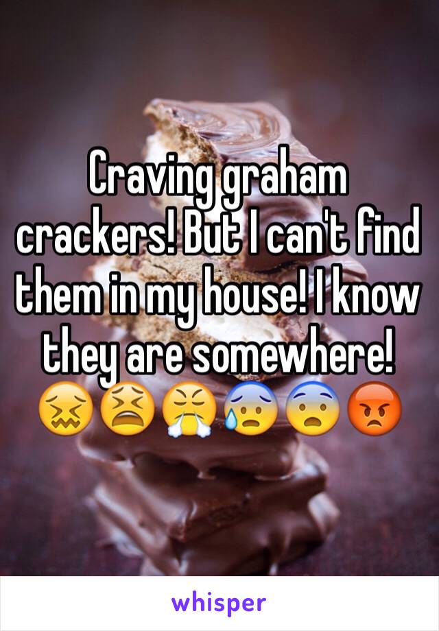 Craving graham crackers! But I can't find them in my house! I know they are somewhere!😖😫😤😰😨😡