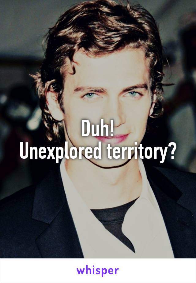 Duh!
Unexplored territory?