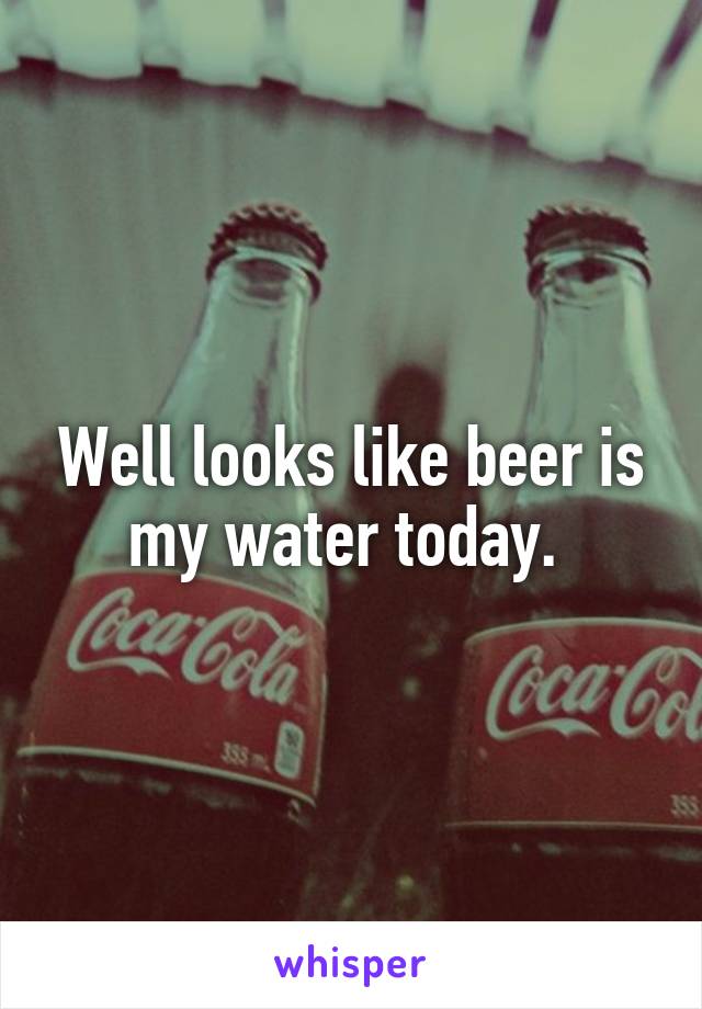 Well looks like beer is my water today. 