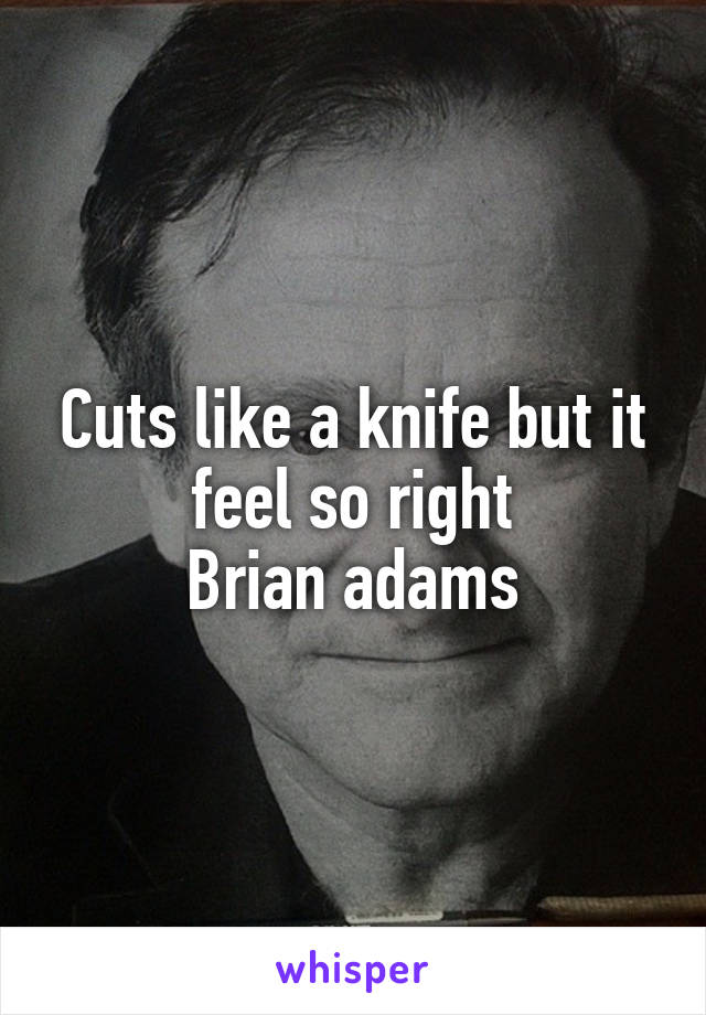 Cuts like a knife but it feel so right
Brian adams