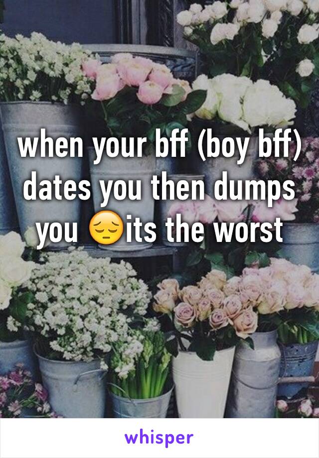 when your bff (boy bff) dates you then dumps you 😔its the worst