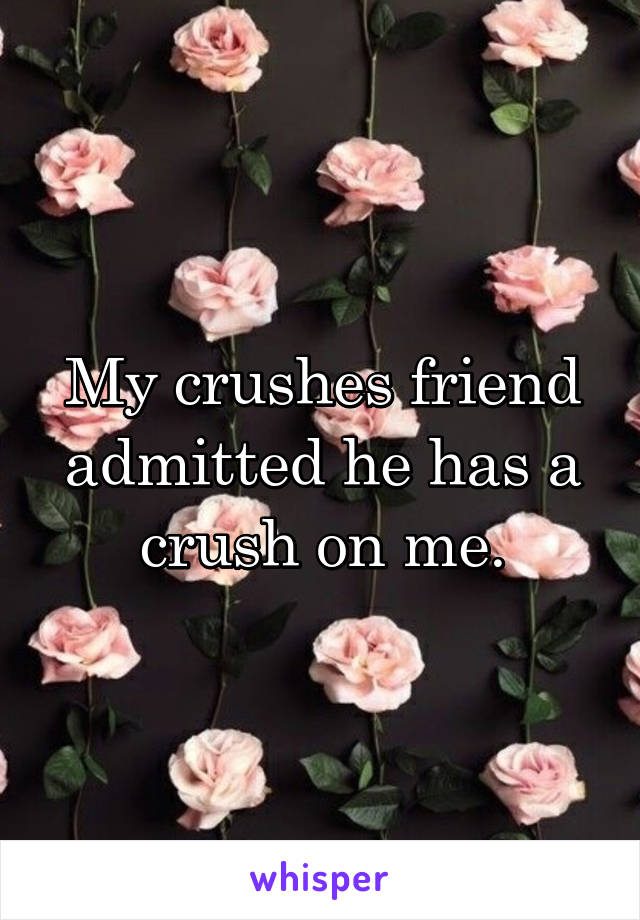 My crushes friend admitted he has a crush on me.