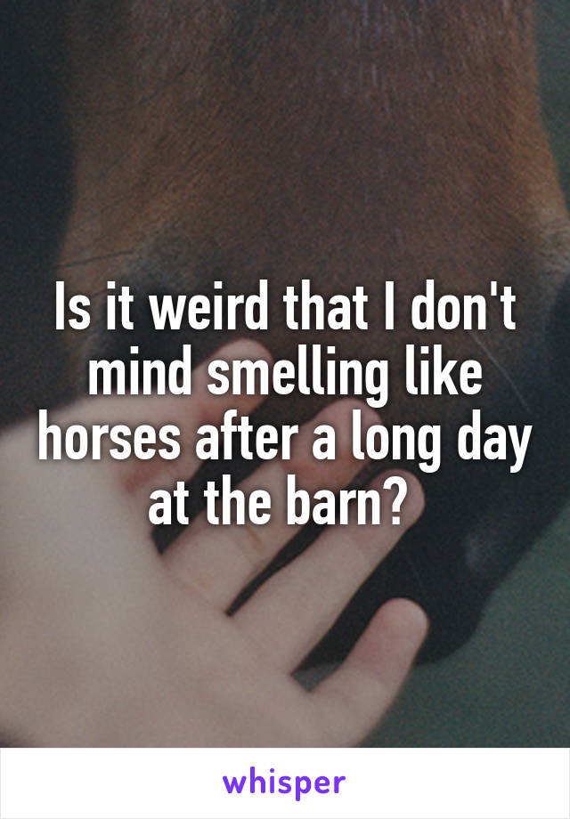 Is it weird that I don't mind smelling like horses after a long day at the barn? 