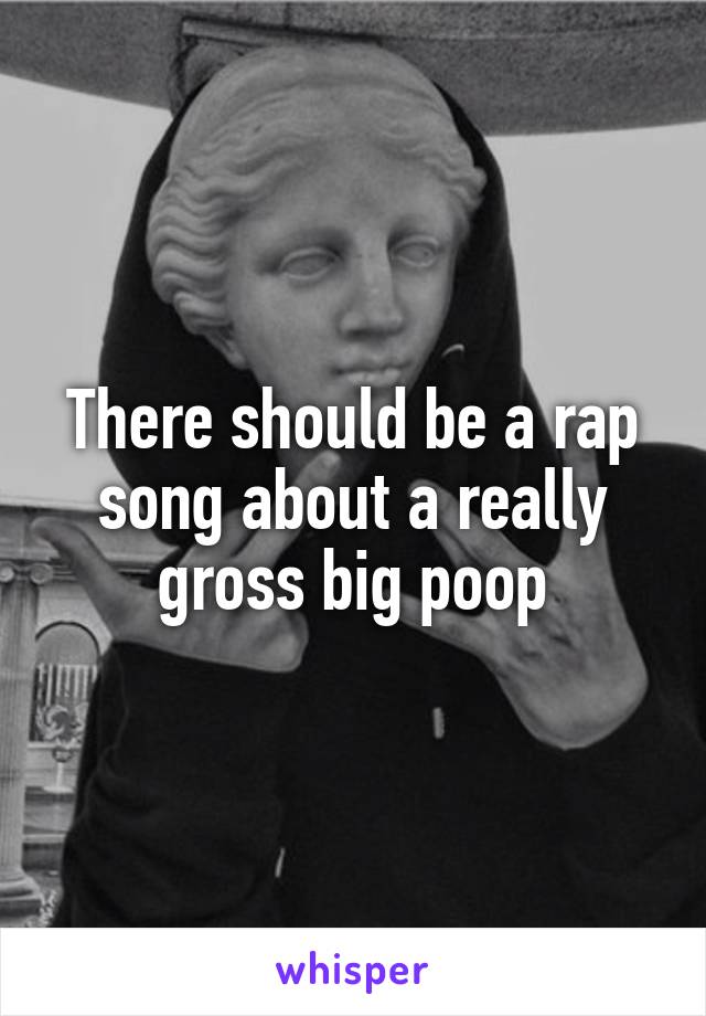 There should be a rap song about a really gross big poop