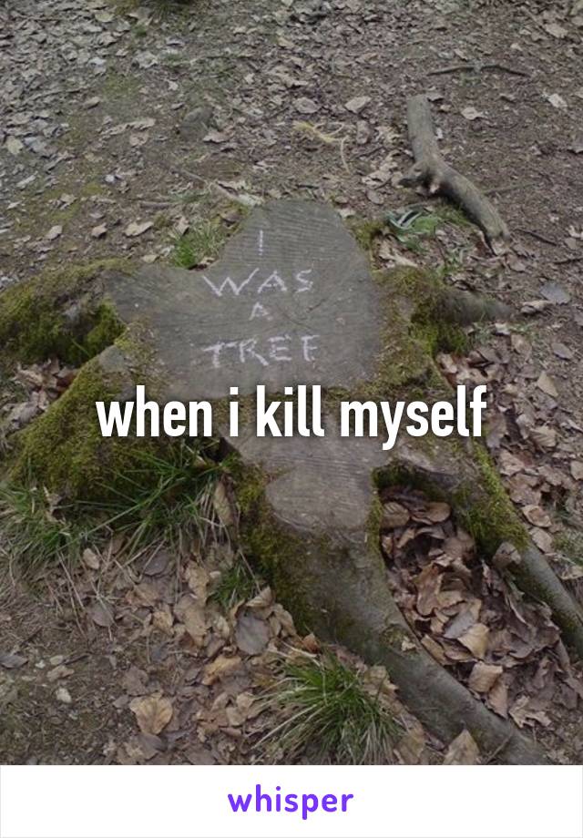 when i kill myself