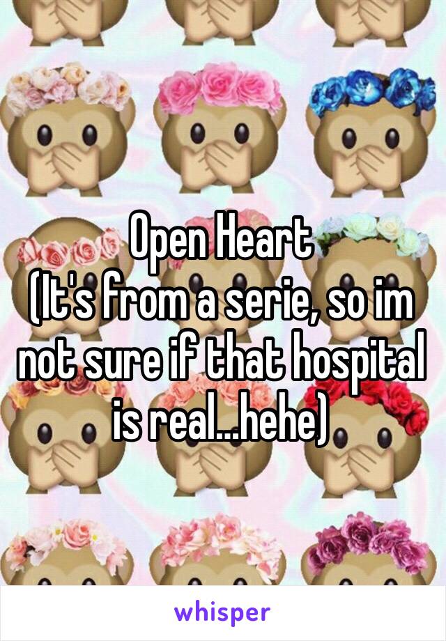 Open Heart
(It's from a serie, so im not sure if that hospital is real…hehe)