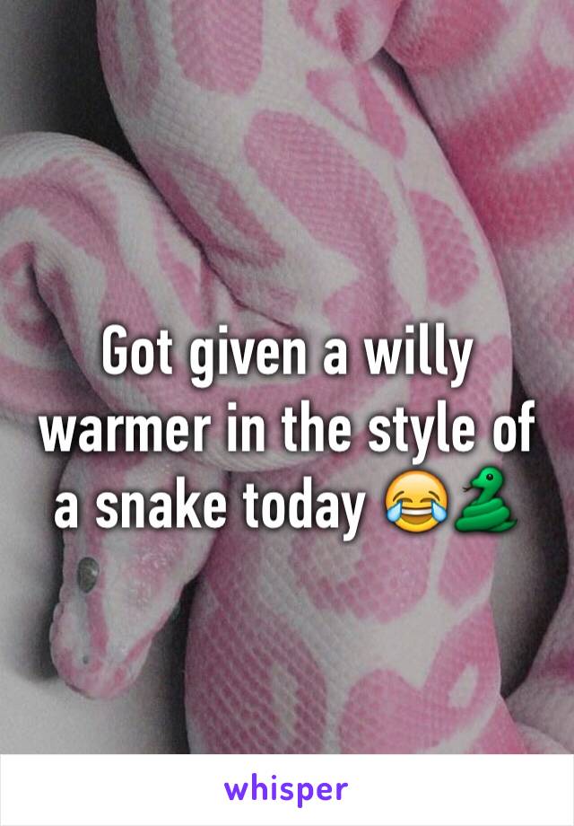 Got given a willy warmer in the style of a snake today 😂🐍