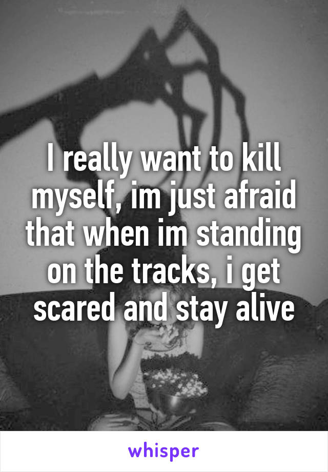 I really want to kill myself, im just afraid that when im standing on the tracks, i get scared and stay alive