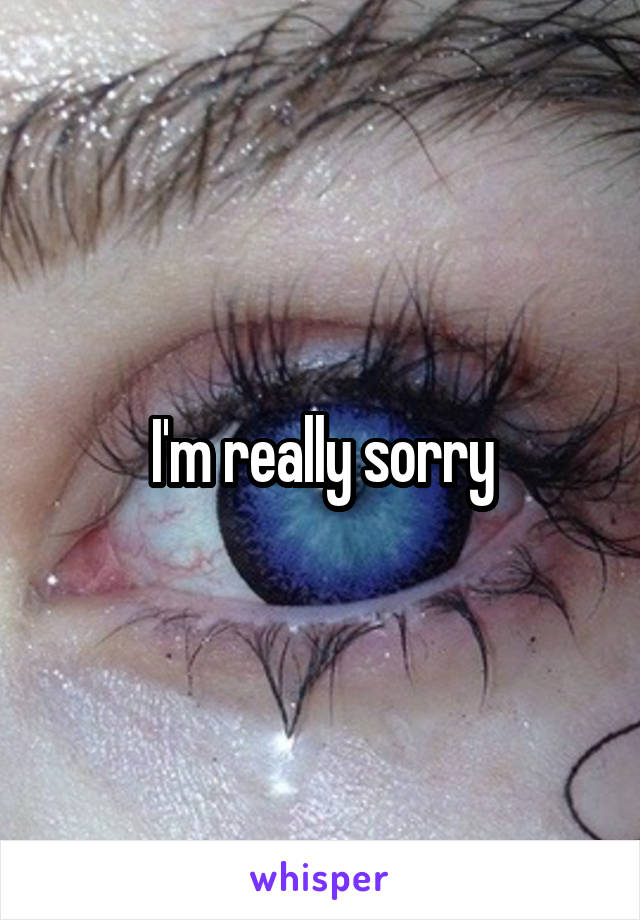 I'm really sorry