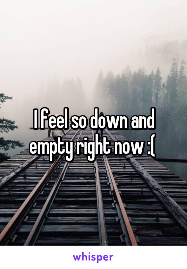 I feel so down and empty right now :( 